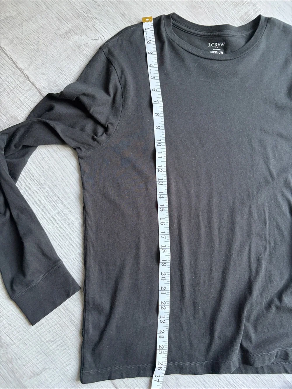 J. Crew Black Men’s Long-Sleeve Crew Neck Shirt, Size M.